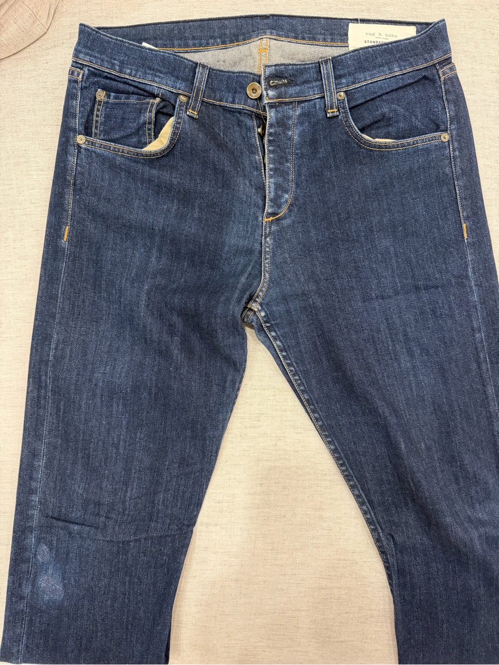 rag & bone Men's Slim Straight Dark Blue Jeans